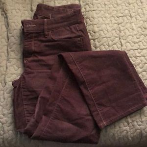 Loft modern straight burgundy corduroy pants